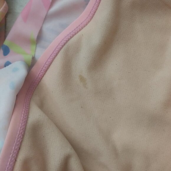 Wonder Nation kids swimsuit bikini top pink with tropical leaf design - Picture 4 of 4